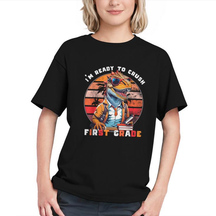 Roaring into 1st Grade! Dinosaur Back to School Youth T-shirt