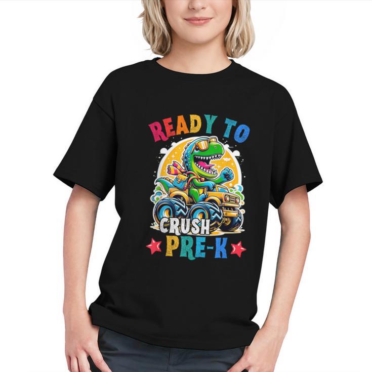 Roaring into Pre-K! Dino Monster Truck Back to School Youth T-shirt