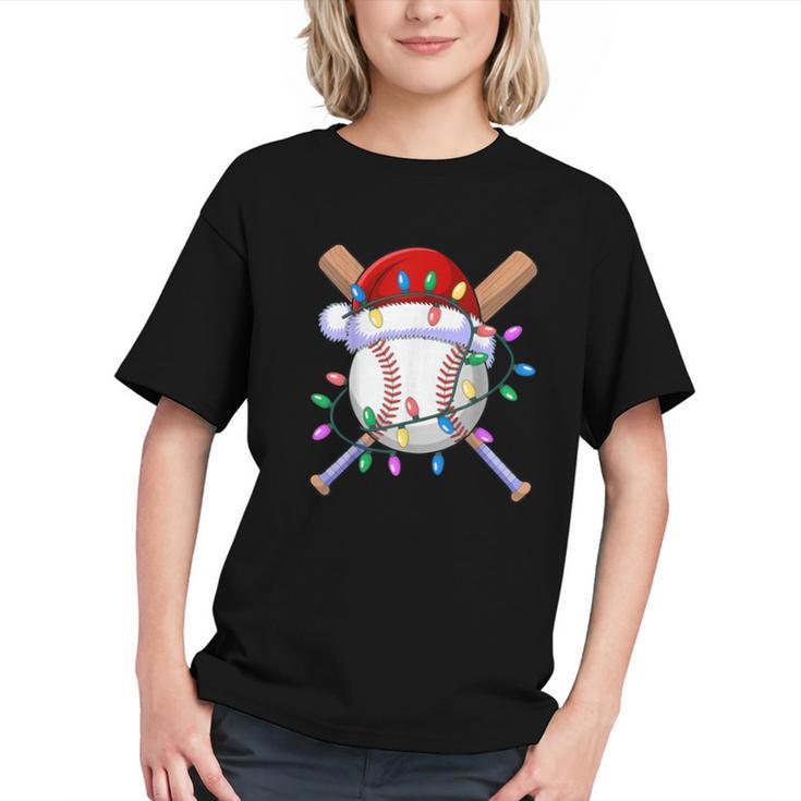 Santa Sports Christmas Baseball Player Graphic Youth