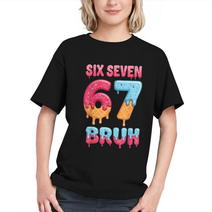 Six Seven Bruh 67 Ice Cream Drip Baseball For Men Women Kids Graphic Youth
