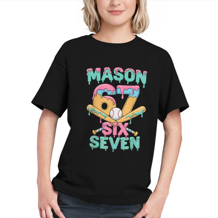 Six Seven Meme Mason Ice Cream Drip Baseball Number 67 Graphic Youth