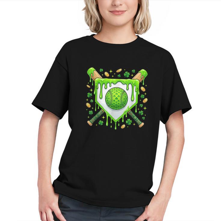 St Patrick Day Baseball Drip Ice Cream Boys Men Graphic Youth