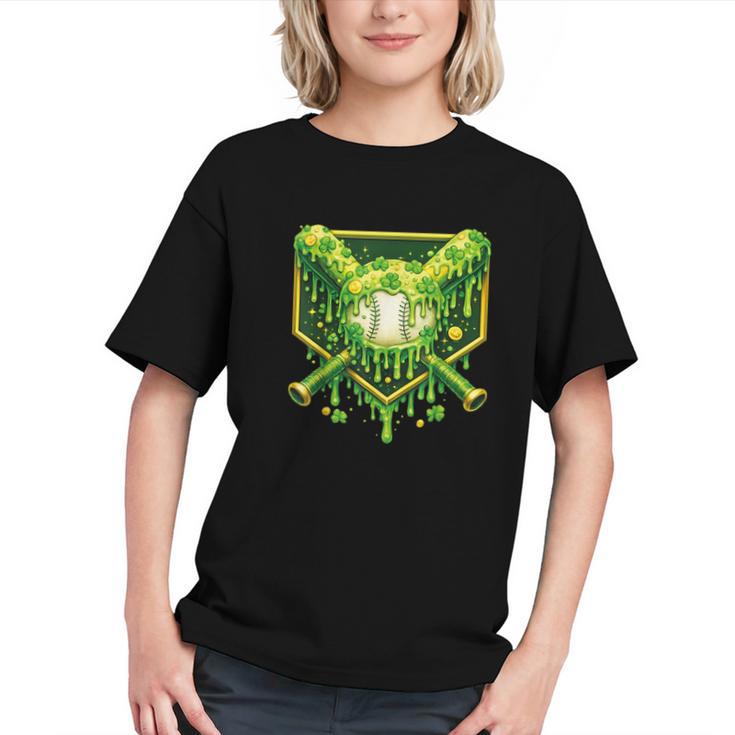 St Patrick's Day Baseball Boys Ice Cream Drip Youth Kids Graphic Youth