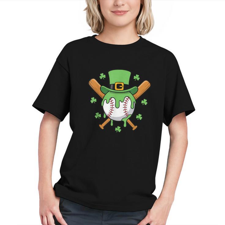 St Patricks Day Baseball Drip Ice Cream Baseball Home Plate Graphic Youth