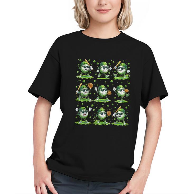 St Patricks Day Baseball Ice Cream Boys Baseball Player Graphic Youth