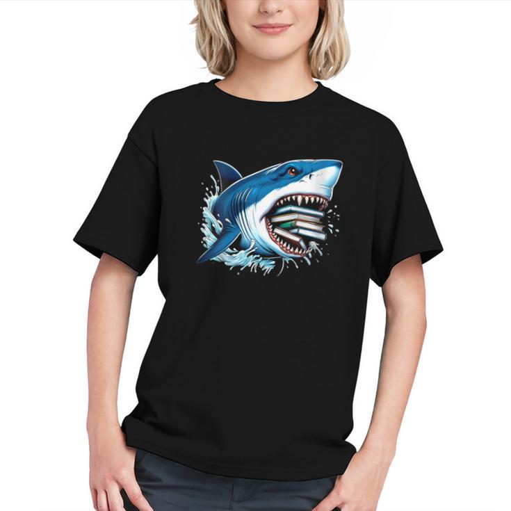 Swim into Back to School! Cute Shark Reading Youth T-shirt