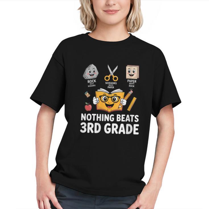 Unbeatable 3rd Grade Rock Paper Scissors Back to School Youth T-Shirt