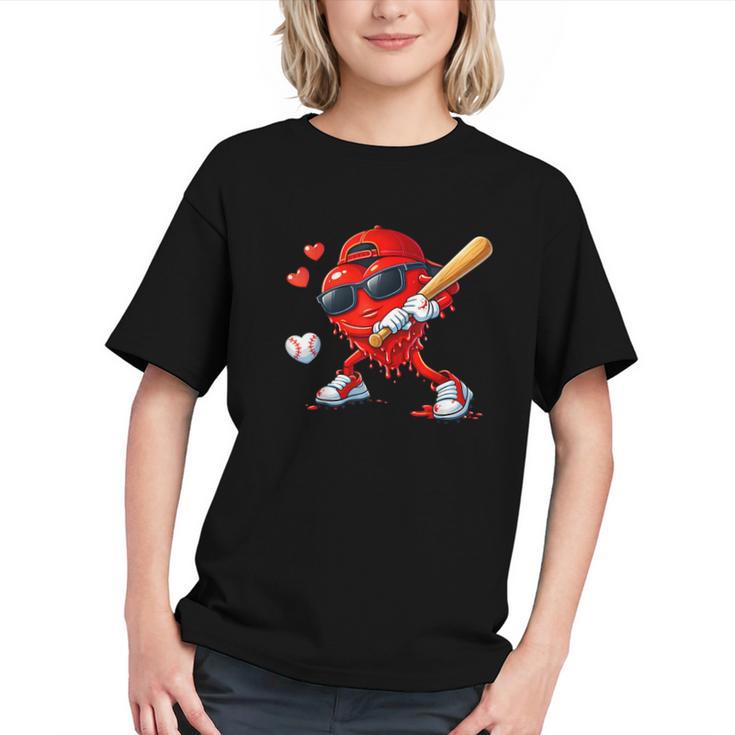 Valentine Baseball Heart Sports Love Valentines Day Boys Graphic Youth