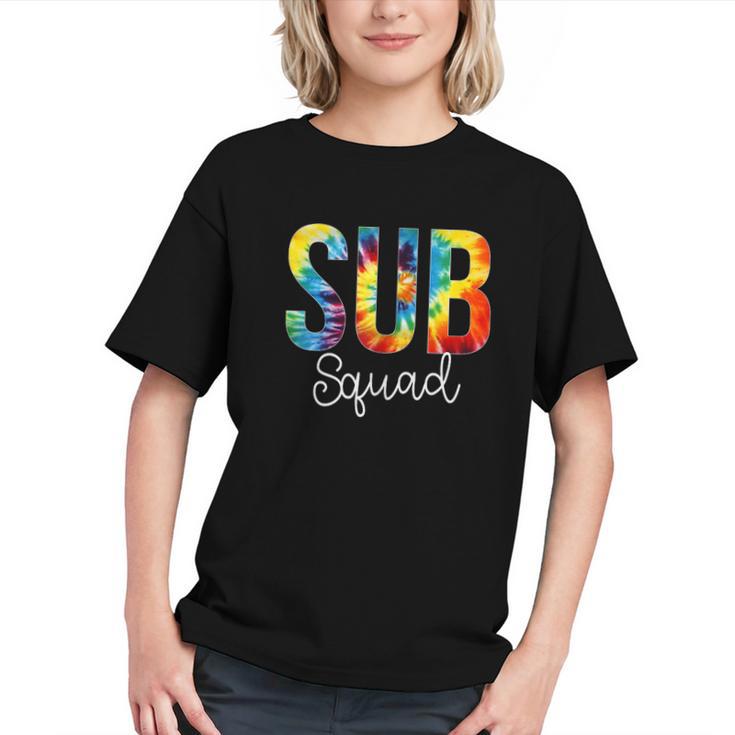 Vibrant Tie-Dye Sub Squad Back to School Youth T-shirt