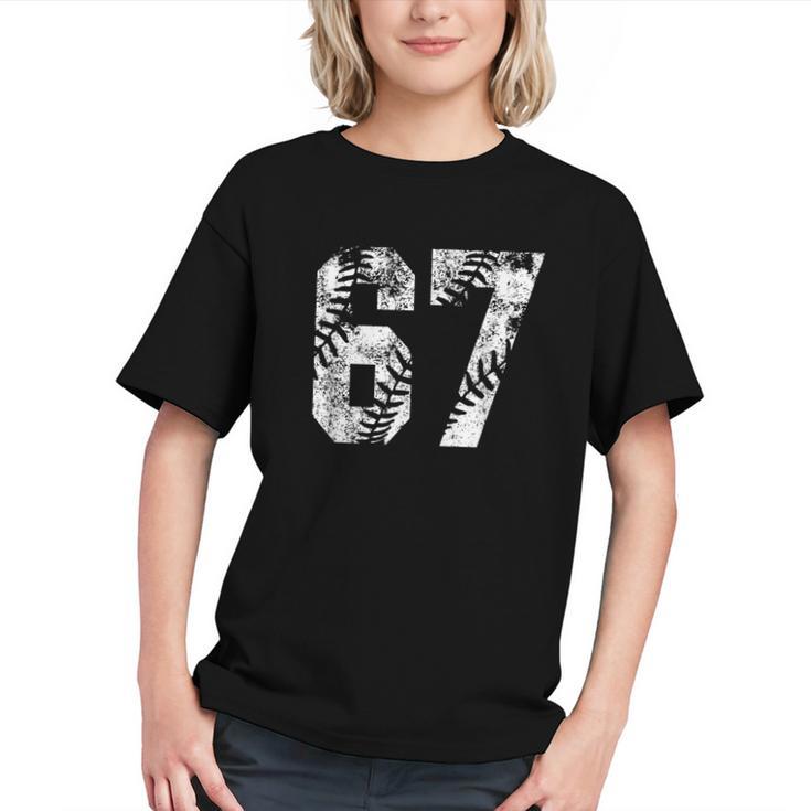 Vintage Baseball Number 67 Jersey Player Uniform Graphic Youth