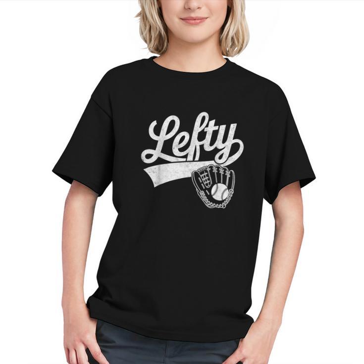 Vintage Baseball Tee Lefty Left Handed Baseball Player Graphic Youth