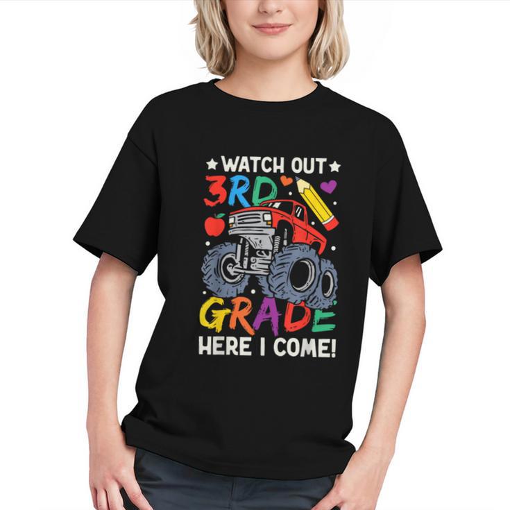 Watch Out 3rd Grade Here I Come Monster Truck Back To School Graphic Youth