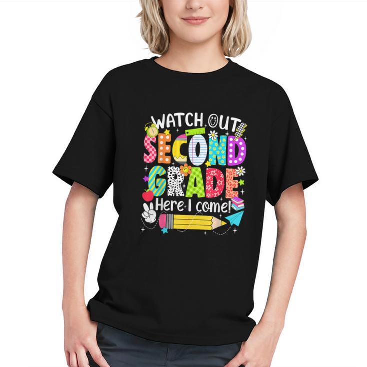 Watch Out Second Grade Here I Come Back To School Boys Girls Graphic Youth