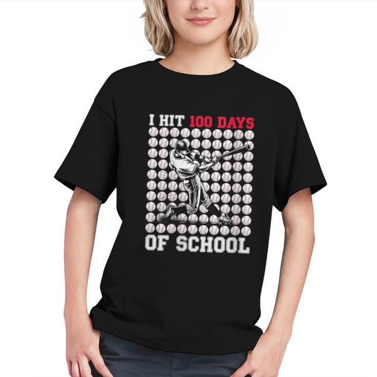 Women's I Hit 100 Days Of School Baseball 100th Day Boys Kids Graphic Youth