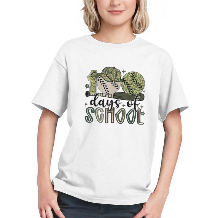100 Days Of School Baseball Camo Cap Kids Boys 100th Day Graphic Youth