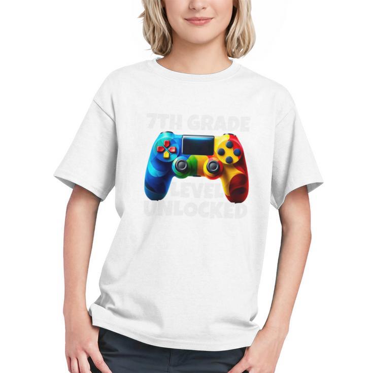 7th Grade Level Unlocked Back To School Gamer Boys Girls Graphic Youth