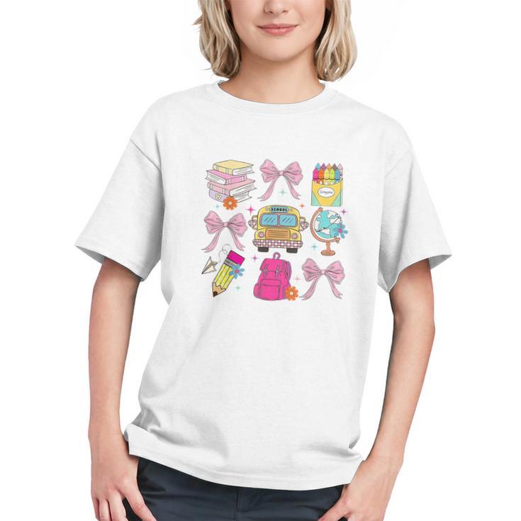 Back To School Coquette School Bus Pencil Graphic Youth Back To School Coquette School Bus Pencil Graphic Youth