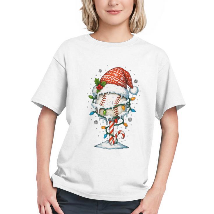Baseball Christmas Ball Hat Snow Winter Premium Tri-Blend Graphic Youth