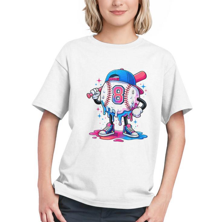 Baseball Drip 8th 8 Year Old Birthday Boys Pitcher Player Graphic Youth