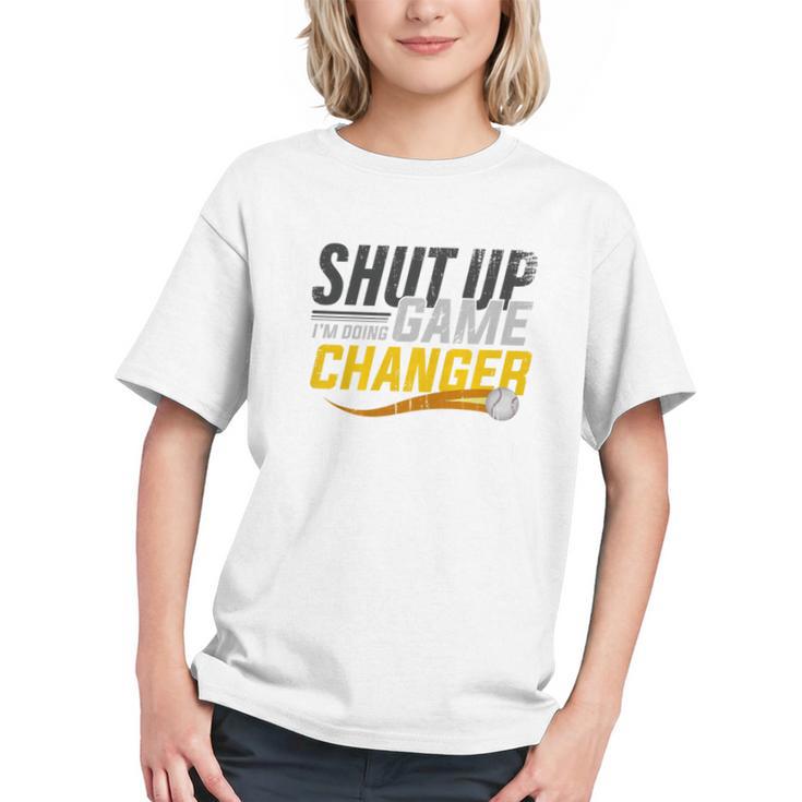 Baseball Fan Shut Up I'm Doing Game Changer Premium Tri-Blend Graphic Youth
