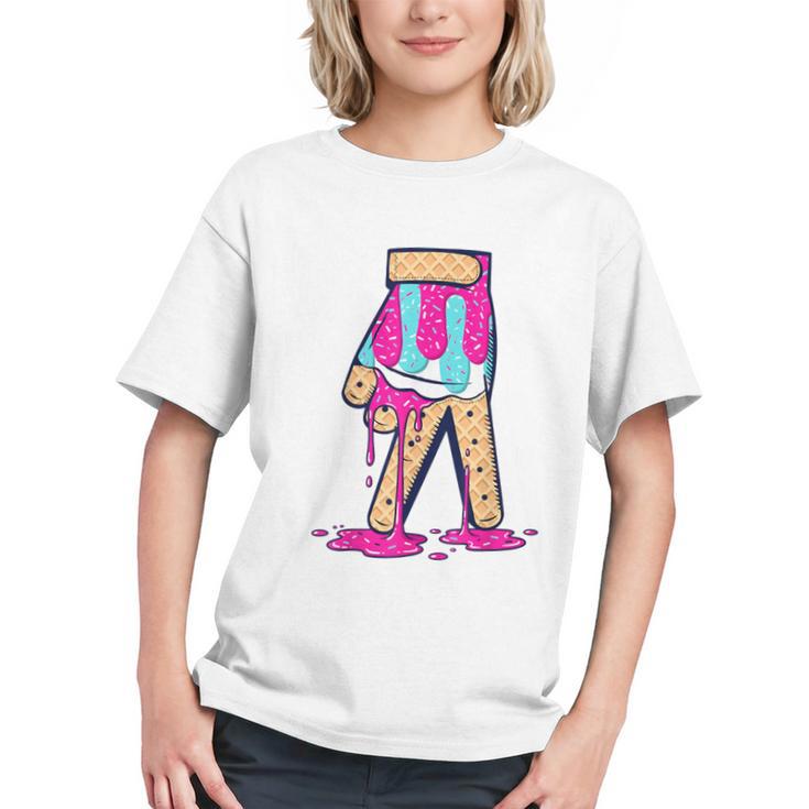 Baseball Ice Cream Drip Boys Glove Sprinkles Baseball Lover Graphic Youth