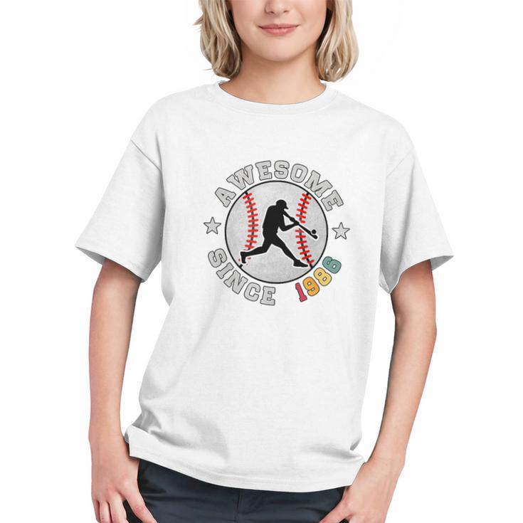 Birthday Baseball Lover 40 Years Old Awesome Since 1986 Premium Tri-Blend Graphic Youth