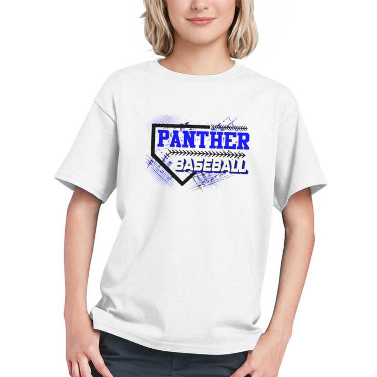 Blue Panther Baseball Home Plate Game Day Mascot Panther Graphic Youth