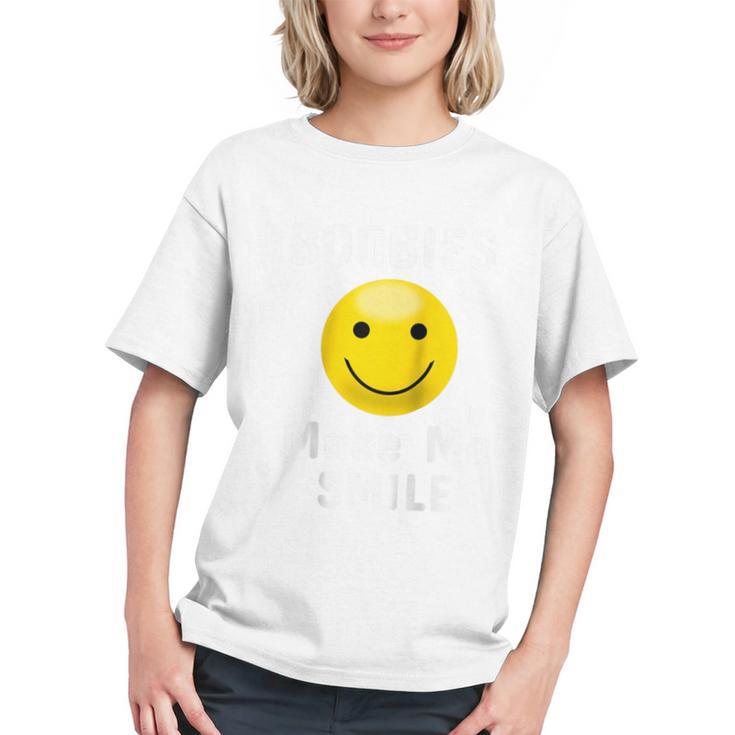 Boobies Make Me Smile Mardi Gras Raglan Baseball Tee Graphic Youth