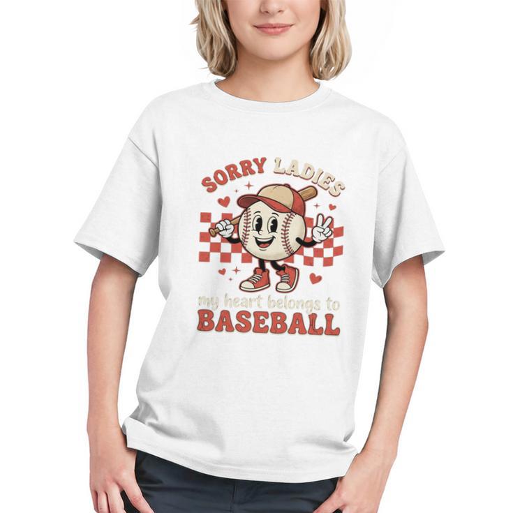 Boys & Women Men Baseball Valentine With Hearts Sporty Love Graphic Youth
