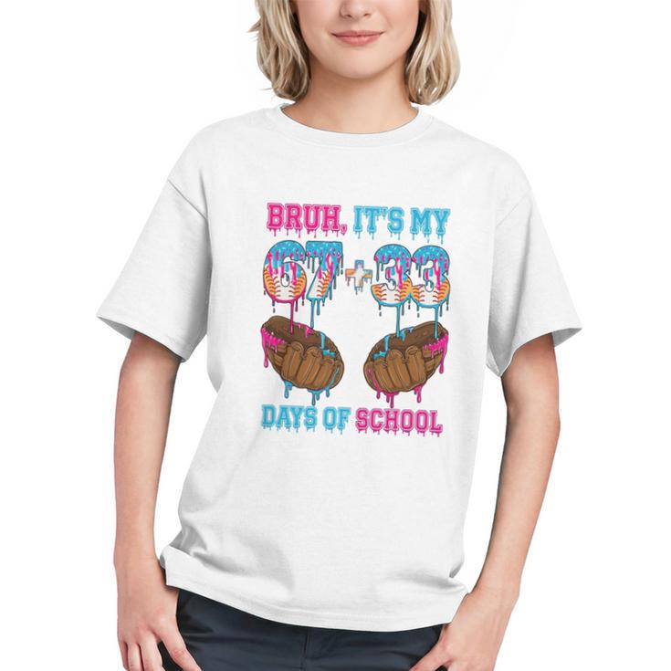 Bruh Its My 67 33 Day Of School Baseball Boys Kids 100th Day Graphic Youth