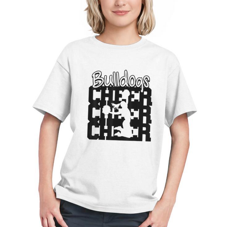Bulldogs Cheer Back To School Cheerleading Spirit Graphic Youth Bulldogs Cheer Back To School Cheerleading Spirit Graphic Youth
