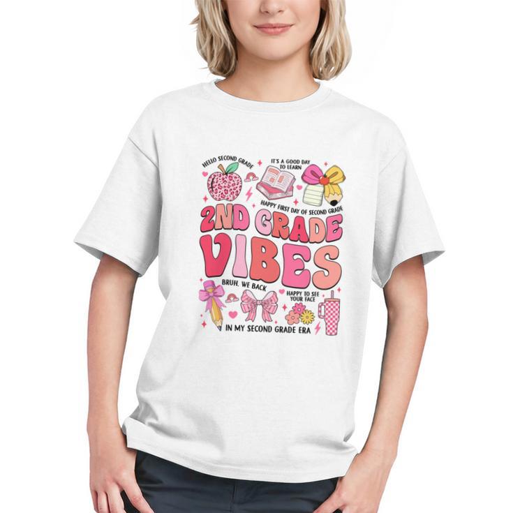 Charming Pink Bow 2nd Grade Back to School Youth T-Shirt