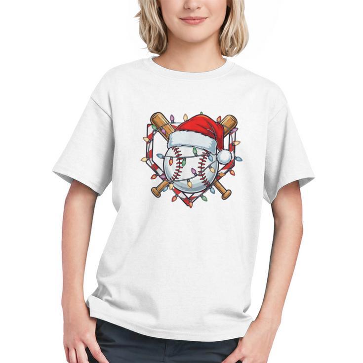 Christmas Baseball Santa Hat For Baseball Players Fans Graphic Youth