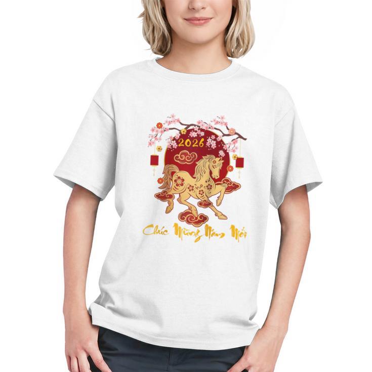 Chuc Mung NAM Moi 2026 Vietnamese Lunar New Year Of Horse Raglan Baseball Tee Graphic Youth
