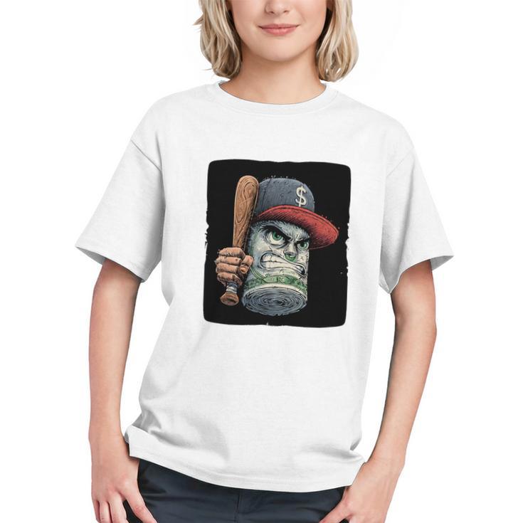 Cool Dollar Bill Guy With Cap And Baseball Costume Premium Tri-Blend Graphic Youth