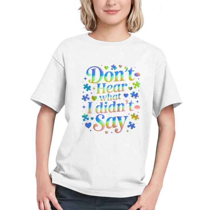 Don’t Hear What I Didn’t Say Autism Awareness Valentine Raglan Baseball Tee Graphic Youth