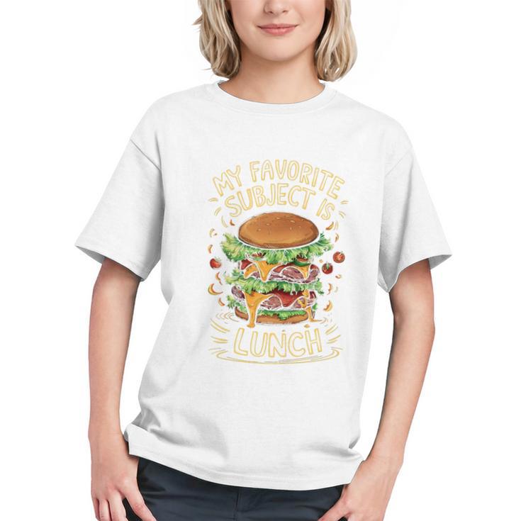 My Favorite Subject Is Lunch Hamburger Back To School Premium Tri-Blend Graphic Youth