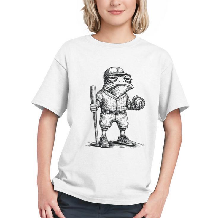 Frog Basketbal Men Women Grumpy Frog Playing Baseball Graphic Youth