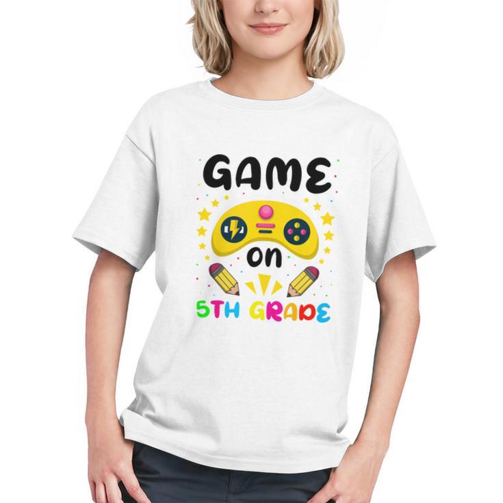 Game On for 5th Grade! Back to School Gamer Youth T-Shirt