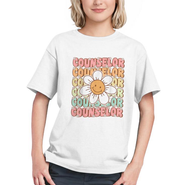 Groovy Daisy Vibe School Counselor Back to School Youth T-shirt Groovy Daisy Vibe School Counselor Back to School Youth T-shirt