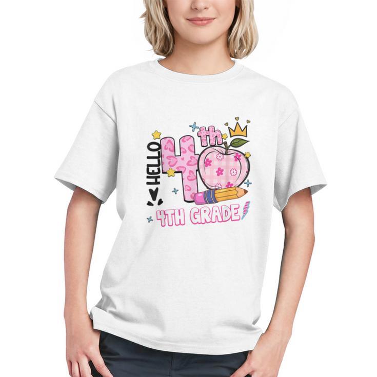 Groovy Leopard Tie Dye 4th Grade Back to School Youth T-shirt