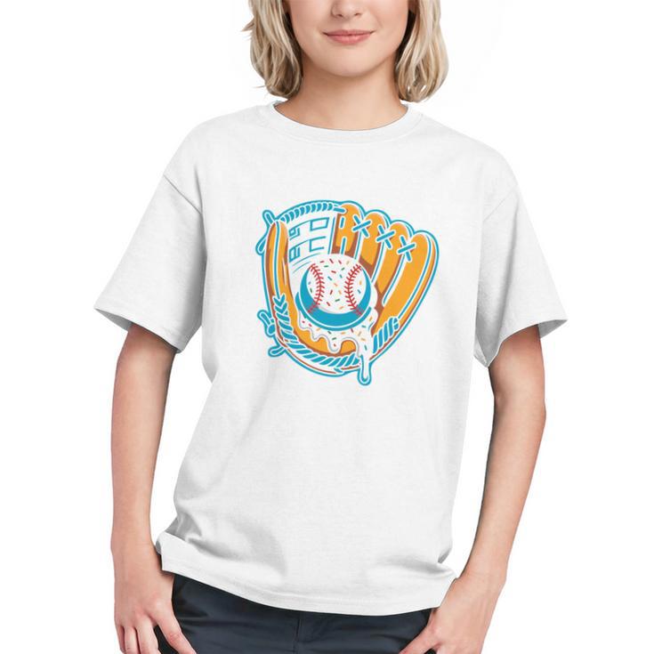Ice Cream Baseball Mitt Drippy Scoop Baseball Sports Graphic Youth