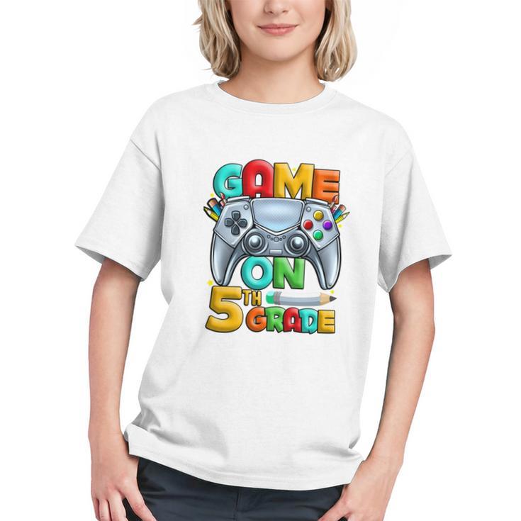 Level Up to 5th Grade! Gamer Back to School Youth T-Shirt