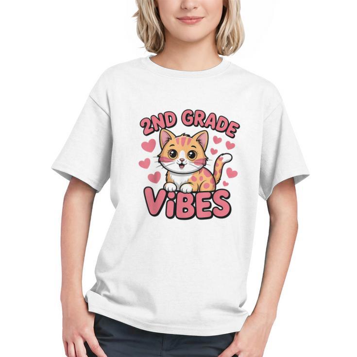 Purr-fect 2nd Grade Vibes Back to School Youth T-Shirt