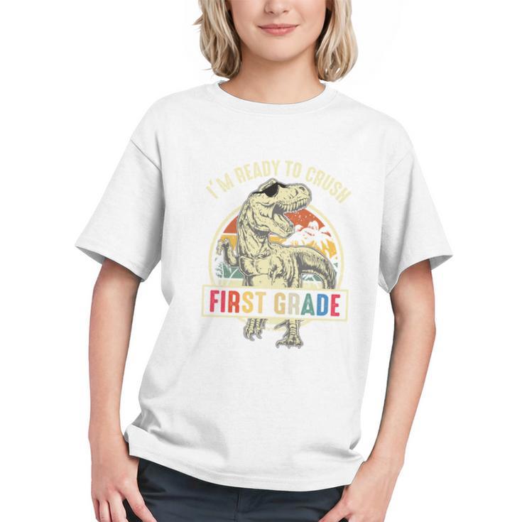Roaring into 1st Grade! Dinosaur Back to School Youth T-shirt