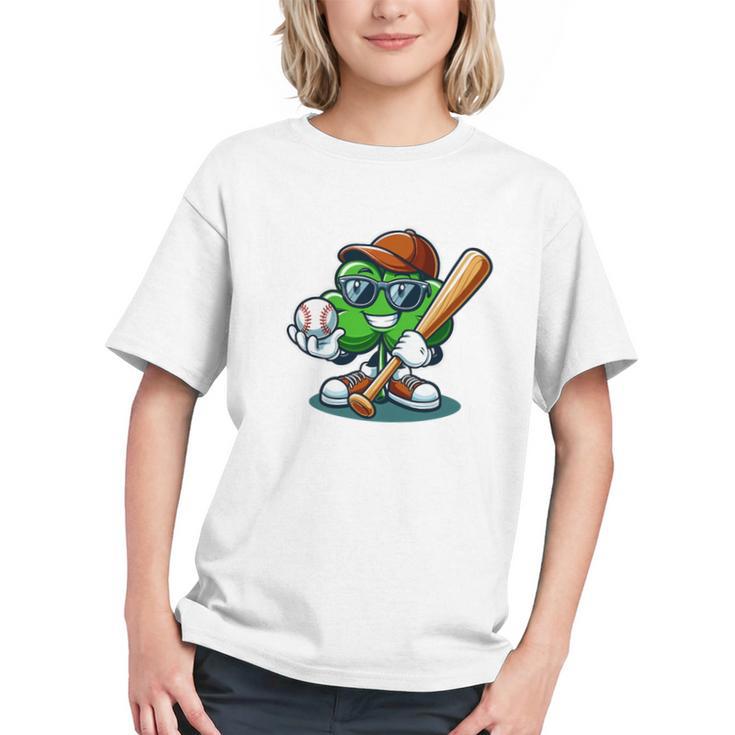 Shamrock Baseball St Patrick's Day Kids Boys Toddlers Premium Tri-Blend Graphic Youth