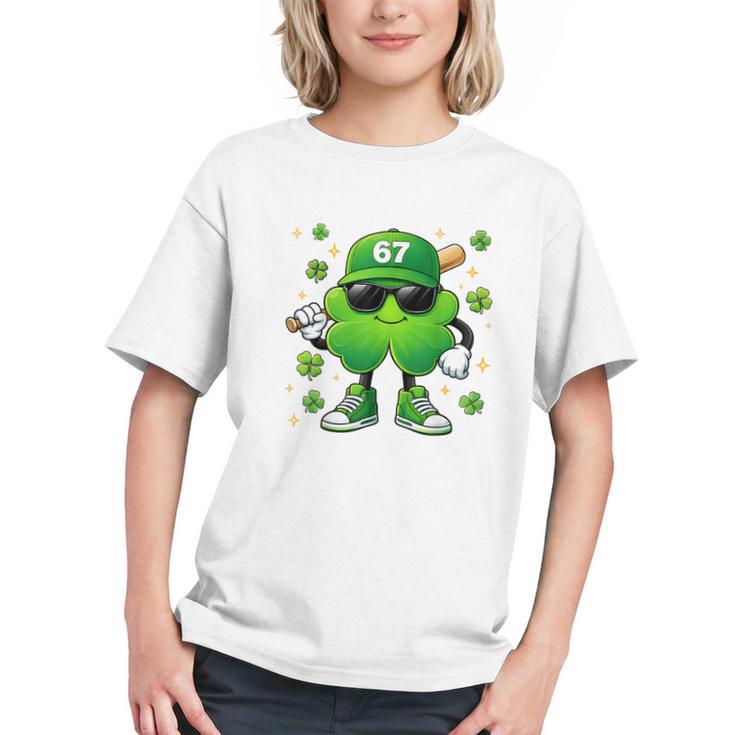 Shamrocks Playing Baseball St Patricks Day 6 7 Meme Men Boys Graphic Youth