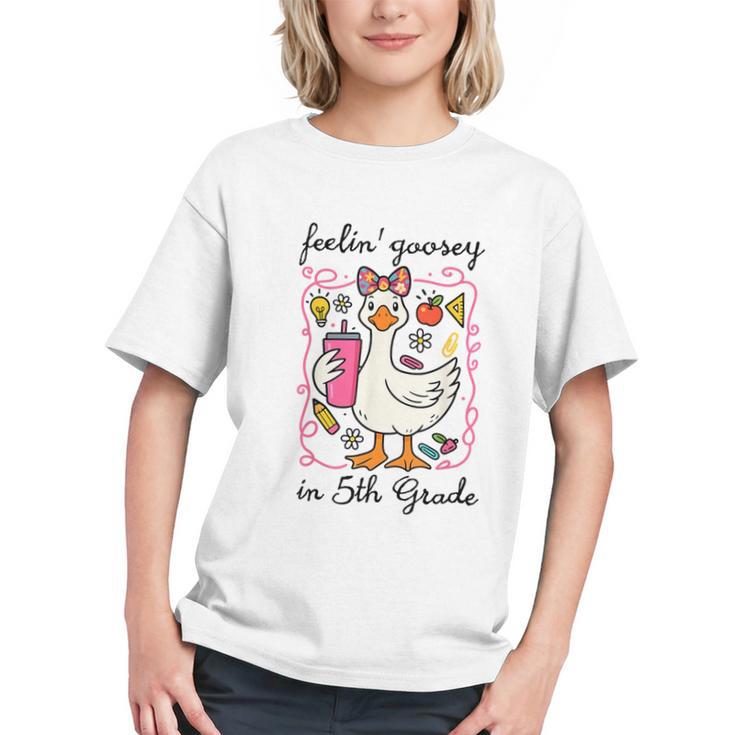 Silly Goose 5th Grade Vibes Back to School Youth T-Shirt