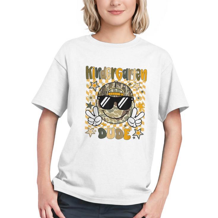 Smiling in Camo! Kindergarten Back to School Youth T-shirt