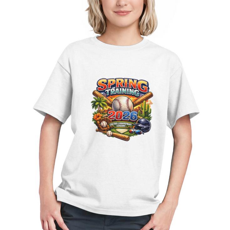 Spring Training 2026 Baseball Fan Retro Palm Cactus Premium Tri-Blend Graphic Youth